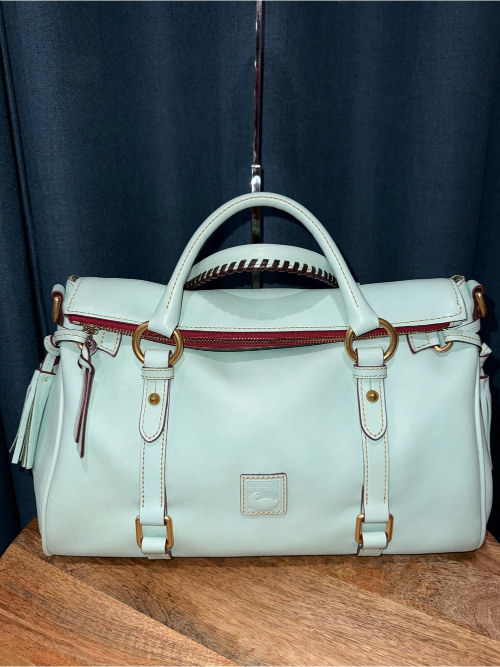 Dooney & Bourke New Pale Blue Florentine Leather Satchel